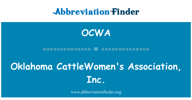 OCWA: Oklahoma CattleWomen Association, Inc