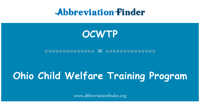 OCWTP: Programma di formazione di Ohio Child Welfare