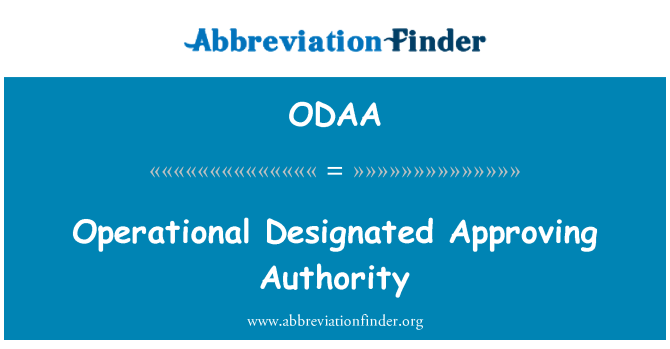 ODAA: Operational Designated Approving Authority