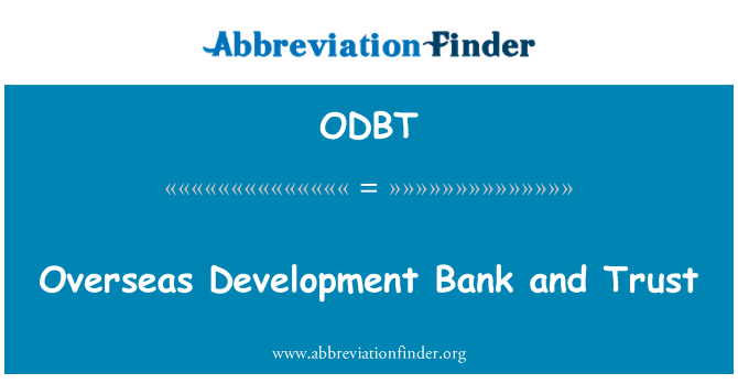 ODBT: L' Bank devlòpman Et mete konfyans nan