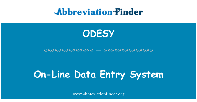 ODESY: Sistema de entrada de datos en línea