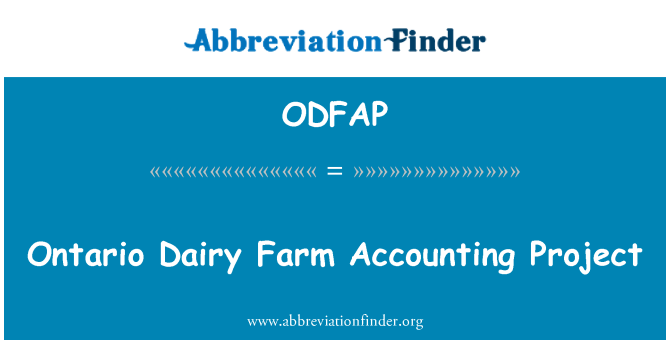 ODFAP: Ontario mjölkgård redovisning projekt