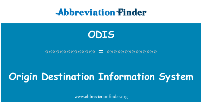 ODIS: Izvor odredište informacijski sustav