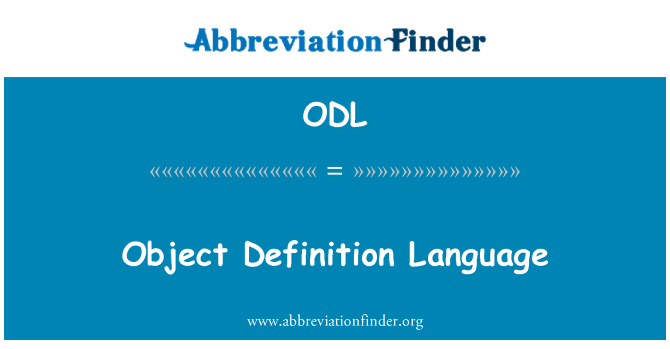 ODL: Predmet Definition Language