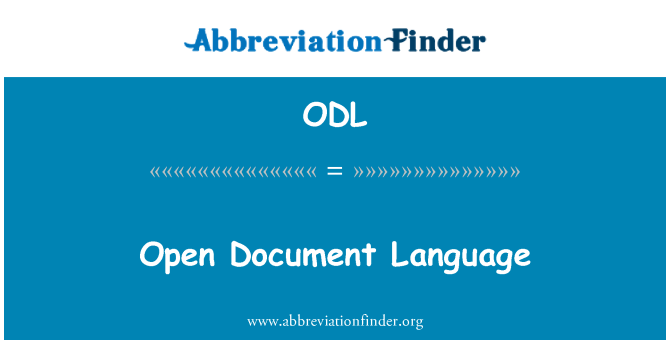 ODL: Lingwa dokument miftuħ