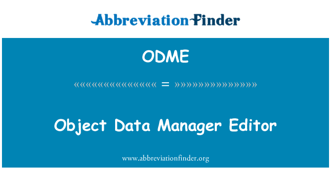 ODME: Objek Data Pengurus Editor