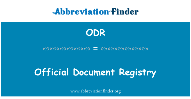 ODR: Službeni dokument registra