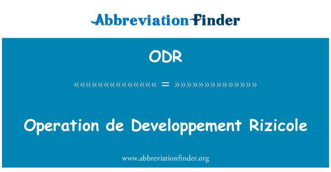 ODR: دي عملية التنمية ريزيكولي