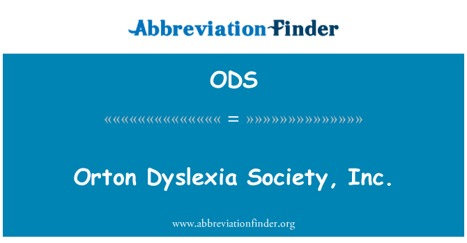 ODS: Persatuan Disleksia Orton, Inc.