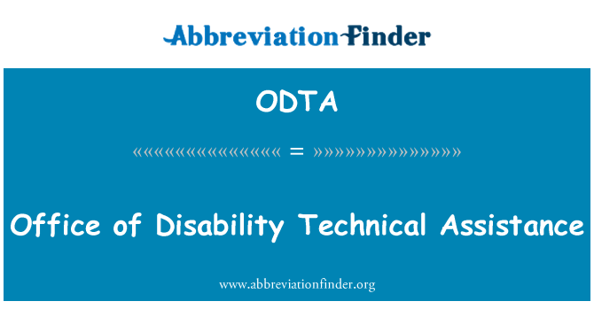 ODTA: مكتب المساعدة التقنية العجز