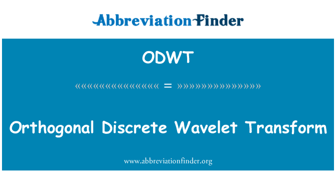 ODWT: Ortogonala Discrete Wavelet Transform