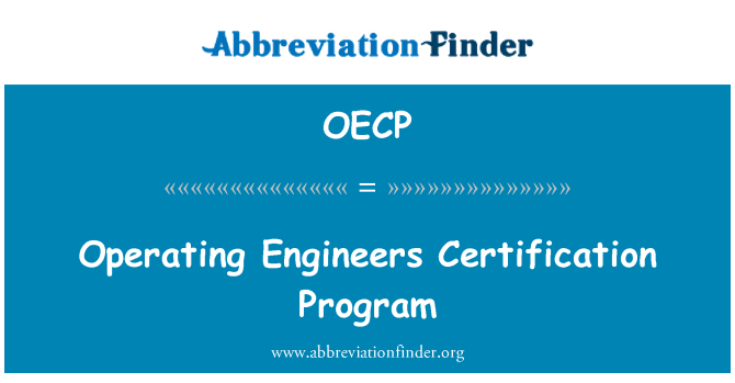 OECP: İşletme mühendisleri Sertifikasyon Programı