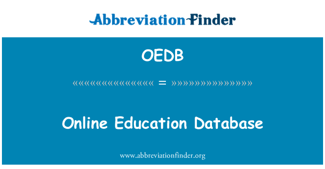OEDB: Online Education Database