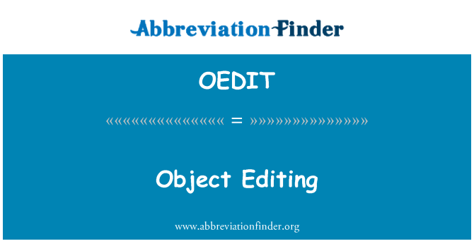 OEDIT: Objet Modification