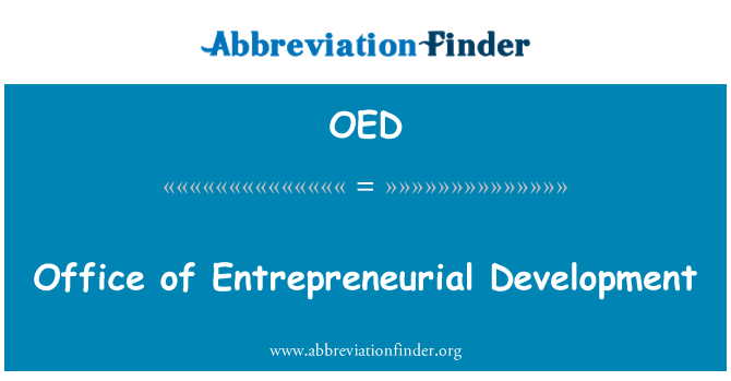 OED: Office of Entrepreneurial Development
