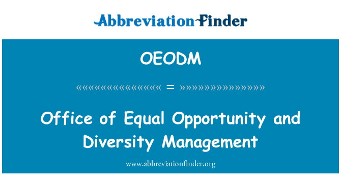 OEODM: Ufficio delle pari opportunità e la gestione della diversità