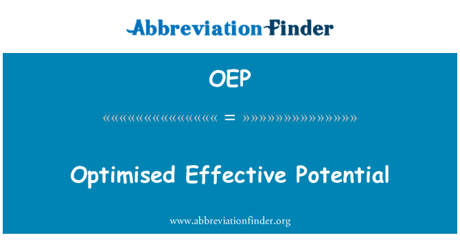 OEP: Optimeret effektiv potentiale