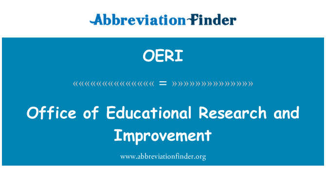 OERI: Escritório de pesquisa educacional e a melhoria
