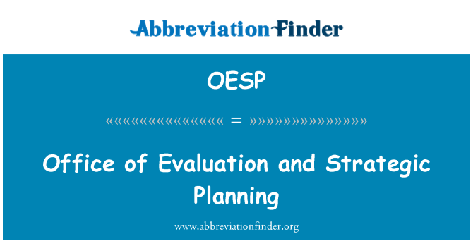 OESP: 評價和戰略規劃辦公室