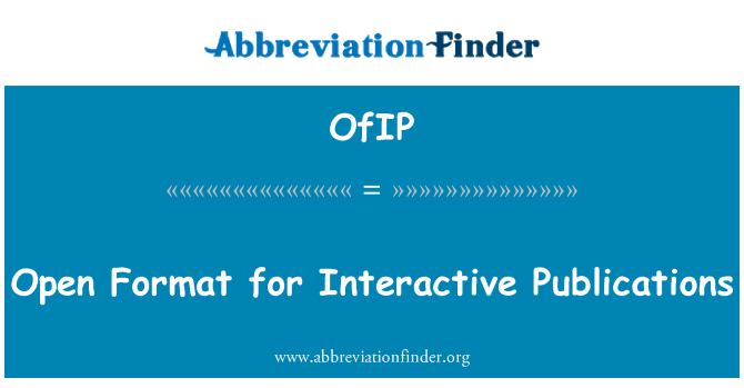 OfIP: Format obert per a publicacions interactives