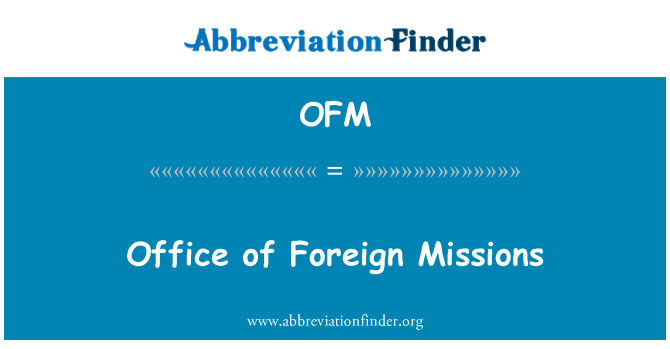 OFM: Urad tujih misij