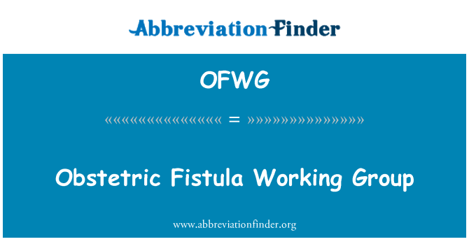 OFWG: Kumpulan kerja Fistula Obstetrik