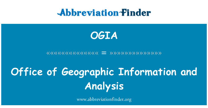 OGIA: 地理信息和分析办公室