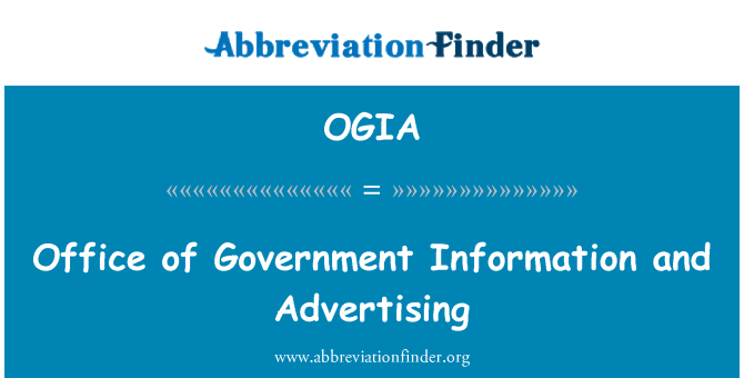 OGIA: Escritório de informação pública e publicidade