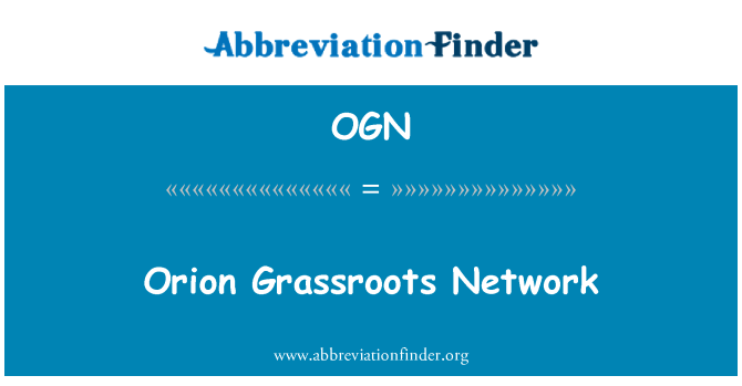 OGN: Orion rhwydwaith ar lawr gwlad