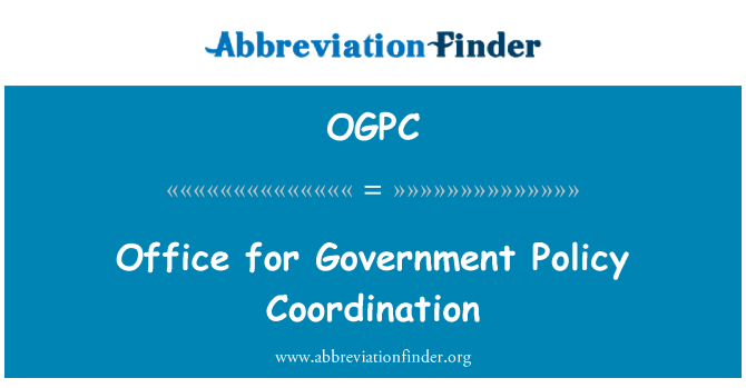 OGPC: Hükümet politikası koordinasyon ofisi