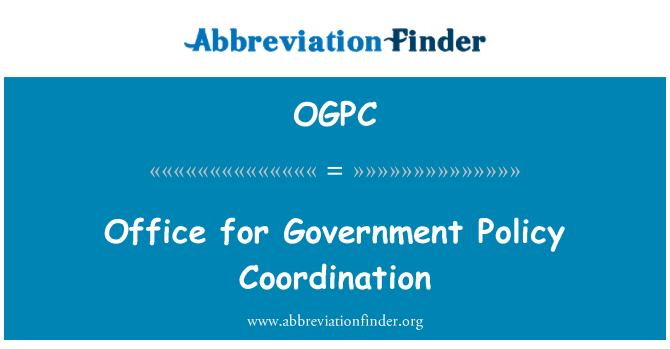 OGPC: Office for Government Policy Coordination