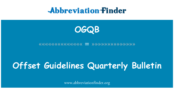 OGQB: 偏移量的准则季刊