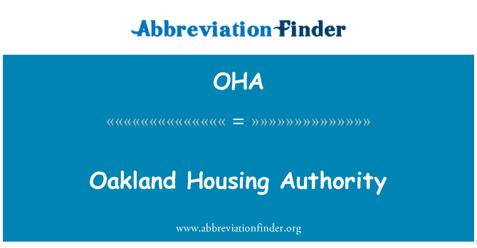 OHA: Otorite lojman Oakland