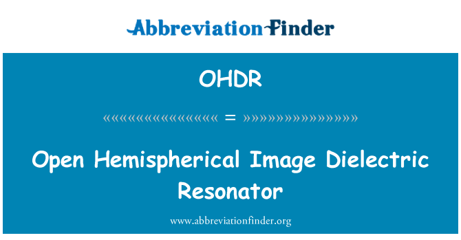 OHDR: Deschide o imagine emisferic rezonator dielectrice