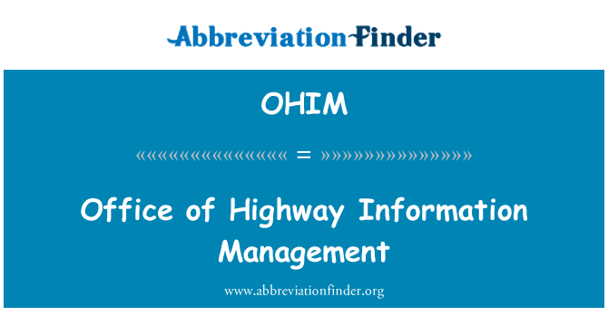 OHIM: 고속도로 정보 관리의 사무실
