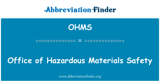 OHMS: משרד בטיחות חומרים מסוכנים