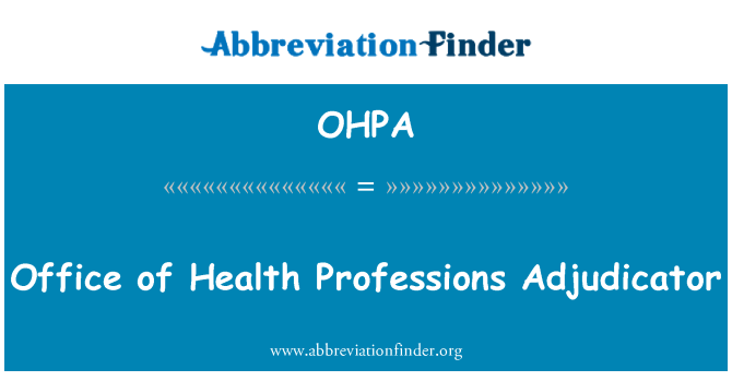 OHPA: اداره بهداشت حرفه Adjudicator