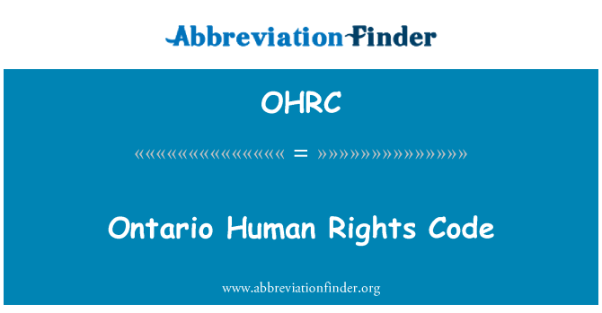 OHRC: Ontario emberi jogok kód