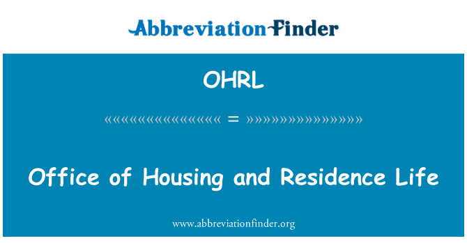 OHRL: Birou de locuinţe şi Residence Life