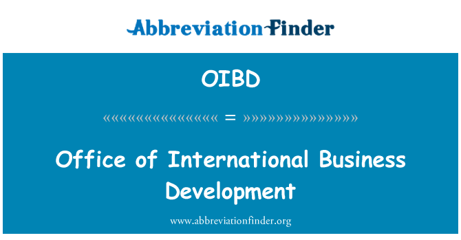 OIBD: Biwo de developman biznis entènasyonal