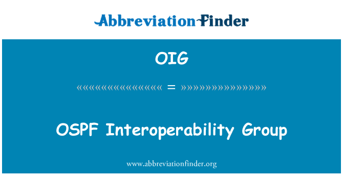 OIG: OSPF Interoperability समूह