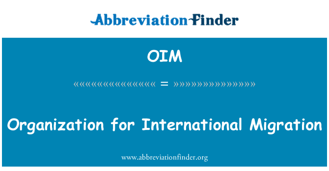 OIM: Organisation für internationale Migration