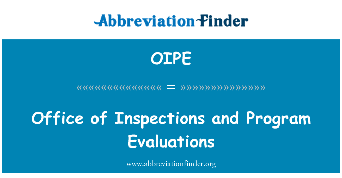 OIPE: 辦公室的視察和專案評估