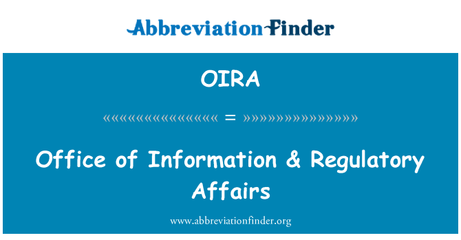 OIRA: Oficina d'informació & Assumptes Regulatoris