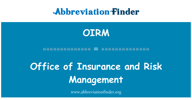 OIRM: 보험 및 리스크 관리의 사무실