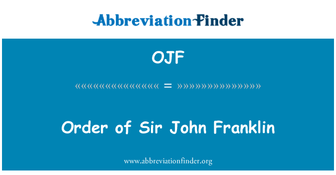 OJF: 约翰 · 富兰克林爵士的顺序