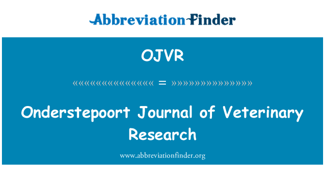 OJVR: Onderstepoort Journal of Veterinary Research
