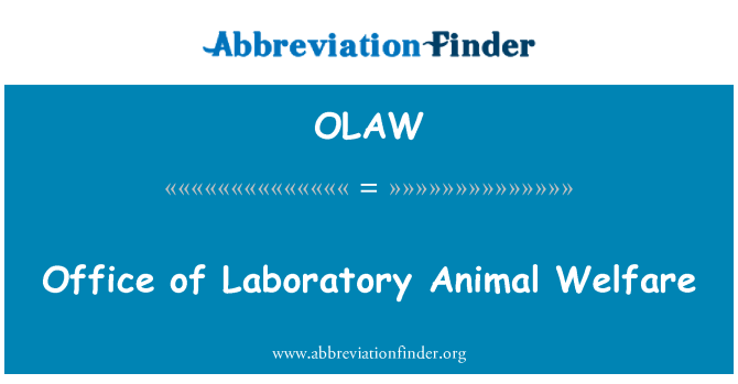 OLAW: Cabinet du bien-être Animal de laboratoire