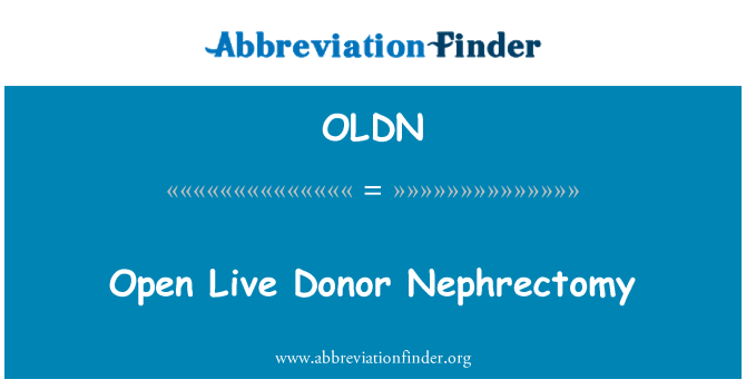 OLDN: Otvorené živého darcu nefrektomie