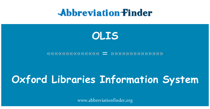 OLIS: Sistema d'informació de les biblioteques de Oxford